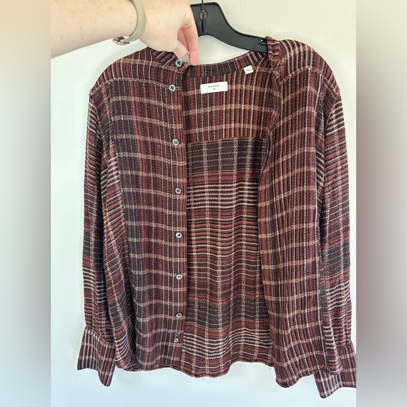 BILLY REID Plaid Italian Button Top Heritage Equestrian Academia Viscose Size XS - Picture 9 of 16